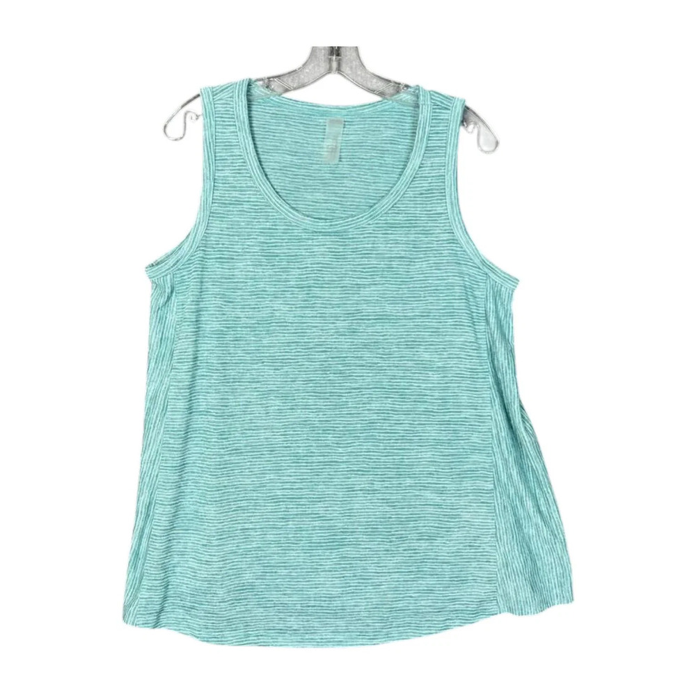 zuda Women's Knit Jersey Striped Swing Tank Top Rainforest - Regular